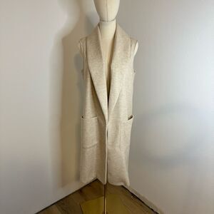 [Joie] Beige Sleeveless Cardigan - Size Medium
